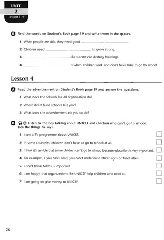 نشاط اللغة الانكليزية للصف الرابع الاعدادي