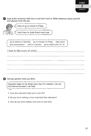 نشاط اللغة الانكليزية للصف الرابع الاعدادي