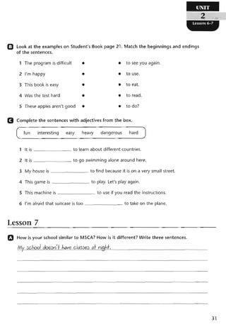 نشاط اللغة الانكليزية للصف الرابع الاعدادي