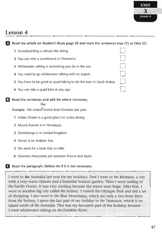 نشاط اللغة الانكليزية للصف الرابع الاعدادي