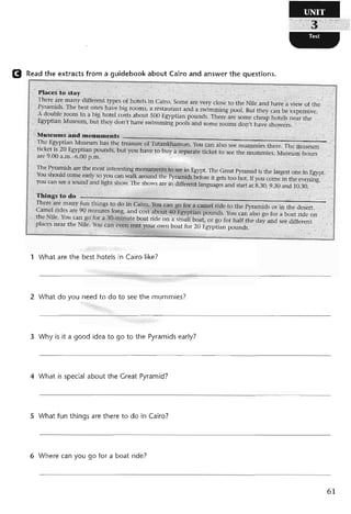 نشاط اللغة الانكليزية للصف الرابع الاعدادي