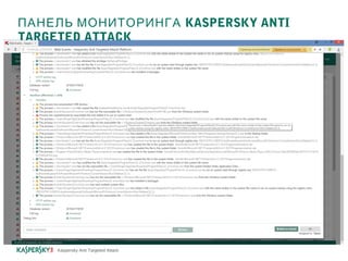 ПАНЕЛЬ МОНИТОРИНГА KASPERSKY ANTI
TARGETED ATTACK
Kaspersky Anti Targeted Attack
 