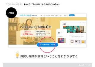 TOPページ改修｜わかりづらいをわかりやすく(After)
　お試し期間が無料ということをわかりやすく
After
 