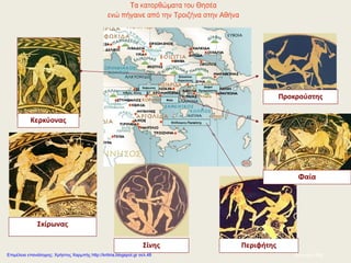 Περιφήτης
Κερκύονας
Προκρούστης
Φαία
Σκίρωνας
Σίνης
Δασκάλα ΒΜΕπιμέλεια επανάληψης: Χρήστος Χαρμπής http://kritiria.blogspot.gr σελ.48
 