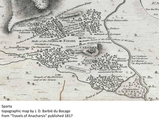 Sparta
topographic map by J. D. Barbié du Bocage
from "Travels of Anacharsis" published 1817
 