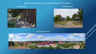 Солнечный Заполярный
Солнечный Тесь
Детские оздоровительные лагеря Минусинского района
 