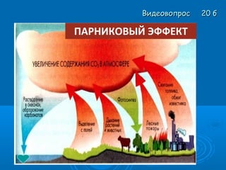 ПАРНИКОВЫЙ ЭФФЕКТ
Видеовопрос 20 бВидеовопрос 20 б
 