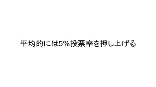 平均的には5%投票率を押し上げる
 