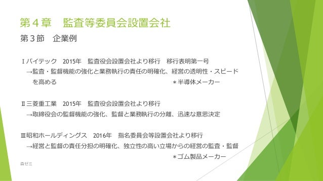 会社統治制度の展開