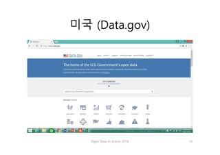 미국 (Data.gov)
Open Data in Action 2016 16
 