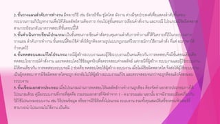 2. ขั้นวางแผนลําดับการทํางาน มีหลายวิธี เช่น อัลกอริทึม ซูโดโคด ผังงาน ต่างมีจุดประสงค์เพื่อแสดงลาดับขั้นตอน
กระบวนการแก้ปัญหางานเพื่อให้ได้ผลลัพธ์ตามต้องการ ก่อนไปสู่ขั้นตอนการเขียนคาสั่งงาน และกรณี โปรแกรมมีข้อผิดพลาด
สามารถย้อนกลับมาตรวจสอบที่ขั้นตอนนี้ได้
3. ขั้นดําเนินการเขียนโปรแกรม เป็นขั้นตอนการเขียนคาสั่งควบคุมตามลาดับการทางานที่ได้วิเคราะห์ไว้ในกระบวนการ
วางแผน ลาดับการทางาน ขั้นตอนนี้ต้องใช้คาสั่งให้ถูกต้องตามรูปแบบกฎเกณฑ์ไวยากรณ์การใช้งานคาสั่ง ที่แต่ ละภาษาได้
กาหนดไว้
4. ขั้นทดสอบและแก้ไขโปรแกรม กรณีผู้สร้างระบบงานและผู้ใช้ระบบงานเป็นคนเดียวกัน การทดสอบจึงมีขั้นตอนเดียวคือ
ทดสอบไวยากรณ์คาสั่งงาน และทดสอบโดยใช้ข้อมูลจริงเพื่อตรวจสอบค่าผลลัพธ์ แต่กรณีที่ผู้สร้าง ระบบงานและผู้ใช้ระบบงาน
มิใช้คนเดียวกัน การทดสอบระบบจะมี 2 ช่วงคือ ทดสอบโดยใช้ผู้สร้าง ระบบงาน เมื่อไม่มีข้อผิดพลาดใด จึงส่งให้ผู้ใช้ระบบงาน
เป็นผู้ทดสอบ หากมีข้อผิดพลาดใดจะถูก ส่งกลับไปให้ผู้สร้างระบบงานแก้ไข และตรวจสอบจนกว่าจะถูกต้องแล้วจึงสงมอบ
ระบบงาน
5. ขั้นเขียนเอกสารประกอบ เมื่อโปรแกรมผ่านการทดสอบให้ผลลัพธ์การทางานถูกต้อง ต้องจัดทาเอกสารประกอบการใช้
โปรแกรมด้วย คู่มือระบบงานที่งายที่สุดคือ รวมรวมเอกสารที่จัดทาจาก 1 – 4 มารวมเล่ม นอกนั้น อาจมีรายละเอียดเกี่ยวกับ
วิธีใช้โปรแกรมระบบงาน เช่น วิธีปอนข้อมูล หรืออาจมีวิธีติดตั้งโปรแกรม ระบบงาน รวมทั้งคุณสมบัติเครื่องคอมพิวเตอร์ที่
สามารถนาโปรแกรมไปใช้งาน เป็นต้น
 