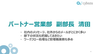 ガルーン開発PM 福田
・ 社内業務が中心
・ プロジェクトのタスク管理が重要
・ 海外の開発メンバーともやりとりあり
 