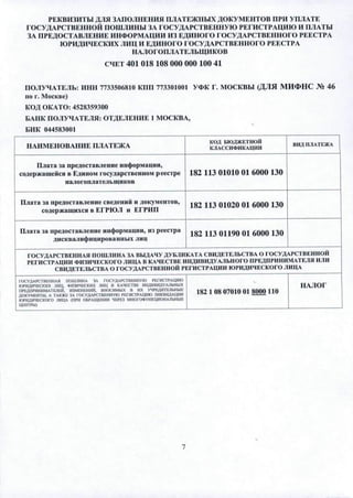 Изменение реквизитов для учета доходов