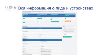 Вся информация о лиде и устройствах
 