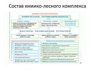 Состав химико-лесного комплекса
 