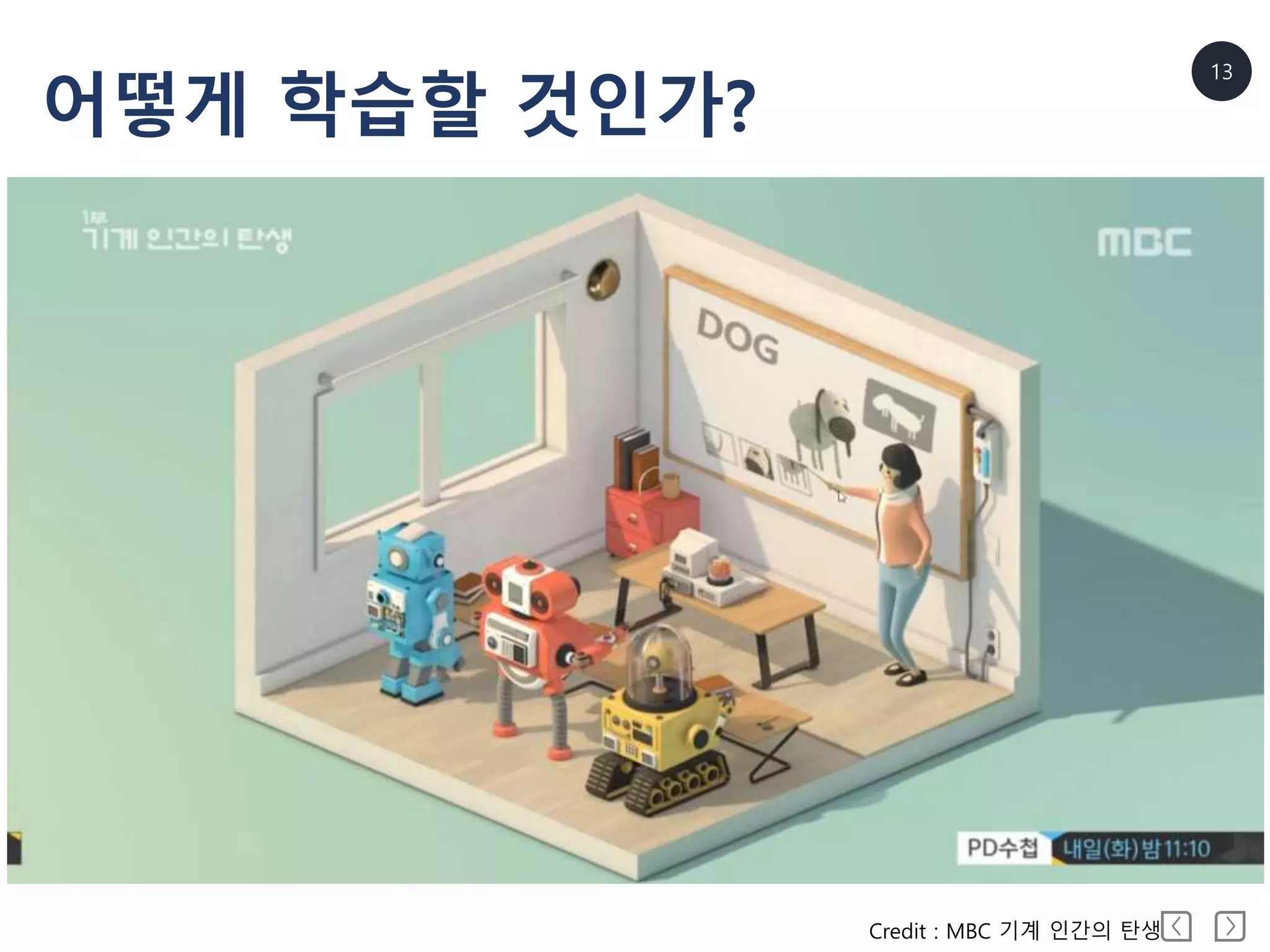 13
어떻게 학습할 것인가?
Credit : MBC 기계 인간의 탄생
 