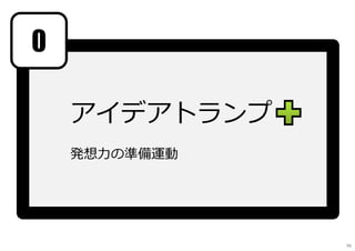 アイデアトランプ
発想⼒の準備運動
0
96
 