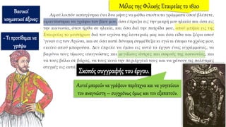 Βασικοί
νοηματικοί άξονες:
- Τι προτίθεμαι να
γράψω
Μέλος της Φιλικής Εταιρείας το 1820
Αυτοί μπορούν να γράφουν περίτεχνα και να γοητεύουν
τον αναγνώστη – συγχρόνως όμως και τον εξαπατούν.
Σκοπός συγγραφής του έργου.
 