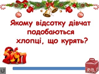 Якому відсотку дівчат
подобаються
хлопці, що курять?
 