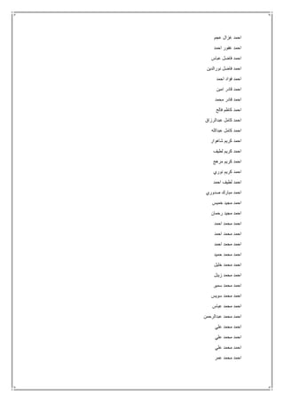 ‫عجم‬ ‫غزال‬ ‫احمد‬
‫احمد‬ ‫غفور‬ ‫احمد‬
‫عباس‬ ‫فاضل‬ ‫احمد‬
‫نورالدين‬ ‫فاضل‬ ‫احمد‬
‫احمد‬ ‫فؤاد‬ ‫احمد‬
‫امين‬ ‫قادر‬ ‫احمد‬
‫محمد‬ ‫قادر‬ ‫احمد‬
‫فالح‬ ‫كاظم‬ ‫احمد‬
‫عبدالرزاق‬ ‫كامل‬ ‫احمد‬
‫عبدالله‬ ‫كامل‬ ‫احمد‬
‫شاهوار‬ ‫كريم‬ ‫احمد‬
‫لطيف‬ ‫كريم‬ ‫احمد‬
‫مرهج‬ ‫كريم‬ ‫احمد‬
‫نوري‬ ‫كريم‬ ‫احمد‬
‫احمد‬ ‫لطيف‬ ‫احمد‬
‫صدوري‬ ‫مبارك‬ ‫احمد‬
‫خميس‬ ‫مجيد‬ ‫احمد‬
‫رحمان‬ ‫مجيد‬ ‫احمد‬
‫احمد‬ ‫محمد‬ ‫احمد‬
‫احمد‬ ‫محمد‬ ‫احمد‬
‫احمد‬ ‫محمد‬ ‫احمد‬
‫حميد‬ ‫محمد‬ ‫احمد‬
‫خليل‬ ‫محمد‬ ‫احمد‬
‫زينل‬ ‫محمد‬ ‫احمد‬
‫سمير‬ ‫محمد‬ ‫احمد‬
‫سويس‬ ‫محمد‬ ‫احمد‬
‫عباس‬ ‫محمد‬ ‫احمد‬
‫عبدالرحمن‬ ‫محمد‬ ‫احمد‬
‫علي‬ ‫محمد‬ ‫احمد‬
‫علي‬ ‫محمد‬ ‫احمد‬
‫علي‬ ‫محمد‬ ‫احمد‬
‫عمر‬ ‫محمد‬ ‫احمد‬
 