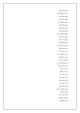 ‫حسين‬ ‫عنيد‬ ‫مرتضى‬
‫شميرد‬ ‫غضبان‬ ‫مرتضى‬
‫كطو‬ ‫فالح‬ ‫مرتضى‬
‫محمد‬ ‫قاسم‬ ‫مرتضى‬
‫كاظ‬ ‫مرتضى‬‫عمران‬ ‫م‬
‫مزيد‬ ‫كامل‬ ‫مرتضى‬
‫خنجر‬ ‫كريم‬ ‫مرتضى‬
‫سعيد‬ ‫كريم‬ ‫مرتضى‬
‫شرهان‬ ‫كشكول‬ ‫مرتضى‬
‫جبار‬ ‫محمد‬ ‫مرتضى‬
‫مذكور‬ ‫نمر‬ ‫مرتضى‬
‫قاسم‬ ‫هاشم‬ ‫مرتضى‬
‫رحيمه‬ ‫وناس‬ ‫مرتضى‬
‫نعيش‬ ‫قاسم‬ ‫مرتضئ‬
‫هاشم‬ ‫حسين‬ ‫مروان‬
‫علي‬ ‫عبدالكريم‬ ‫مروان‬
‫اكنيور‬ ‫عيدان‬ ‫مروان‬
‫محمد‬ ‫فرحان‬ ‫مروان‬
‫محمد‬ ‫عبدالحسين‬ ‫مريم‬
‫جاسب‬ ‫مزعل‬‫وحيوح‬
‫عوده‬ ‫جبار‬ ‫مزهر‬
‫طاهر‬ ‫حسن‬ ‫مزهر‬
‫عنيد‬ ‫حمدان‬ ‫مزهر‬
‫زبون‬ ‫رحيم‬ ‫مزهر‬
‫سويب‬ ‫شتيت‬ ‫مزهر‬
‫سليم‬ ‫شياع‬ ‫مزهر‬
‫حسين‬ ‫طاهر‬ ‫مزهر‬
‫حمدان‬ ‫عبدالحسين‬ ‫مزهر‬
‫لفته‬ ‫عبود‬ ‫مزهر‬
‫حسين‬ ‫علوان‬ ‫مزهر‬
‫جالب‬ ‫فرحان‬ ‫مزهر‬
‫مطشر‬ ‫كاظم‬ ‫مزهر‬
 