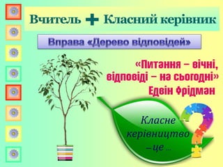 Вчитель Класний керівник
Класне
керівництво
–це …
 
