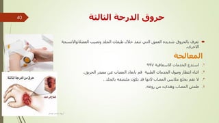 ‫انثبنثخ‬ ‫انذسخخ‬ ‫حشٔق‬
‫اُؼٚالرٞاالَٗغخ‬ ‫ٝرٖ٤ت‬ ‫اُغِل‬ ‫ٛجوبد‬ ٍ‫فال‬ ‫ر٘لن‬ ٢‫اُز‬ ‫اُؼٔن‬ ٙ‫ّل٣ل‬ ‫ثبُؾوٝم‬ ‫رؼوف‬
ٟ‫االفو‬.
‫انًؼبندخ‬
.1‫االٍؼبك٤خ‬ ‫اُقلٓبد‬ ‫اٍزلع‬997
.2‫اُؾو٣ن‬ ‫ٖٓله‬ ٖ‫ػ‬ ‫أُٖبة‬ ‫ثبثؼبك‬ ْ‫ه‬ ‫اُطج٤خ‬ ‫اُقلٓبد‬ ٍٕٞٝ ‫اٗزظبه‬ ‫اص٘بء‬.
.3‫ثبُغِل‬ ٚ‫ِٓزٖو‬ ٌٕٞ‫ر‬ ‫هل‬ ‫الٜٗب‬ ‫أُٖبة‬ ٌ‫ٓالث‬ ‫ثقِغ‬ ْ‫رو‬ ‫ال‬.
.4ٚ‫هٝػ‬ ٖٓ ‫ٝٛل١ء‬ ‫أُٖبة‬ ٖ‫ٛٔئ‬.
‫أ‬.ّ‫ٛغب‬ ‫ٓؾٔل‬ ٟ‫هؤ‬
40
 