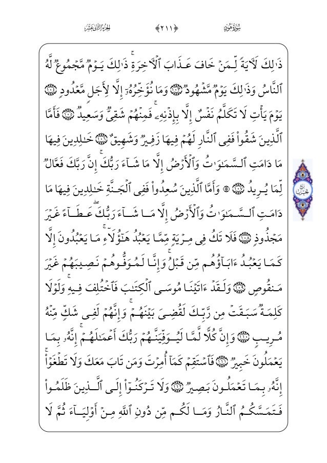 القرأن الكريم من الجزء الحادي عشر وحتى نهاية الجزء العشرون