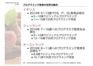 ©2009- Naoki	Kato,	IML
at	TGU
という現状で海外は？
 