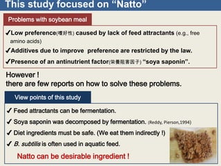 Availability Of Natto For Aquatic Feed