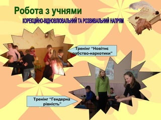 Тренінг “Новітнє
рабство-наркотики”
Тренінг “Гендерна
рівність”
 