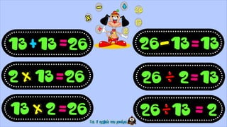 13 13 26
2 13 26
26 13 13
26 2 13
13 2 26 26 13 2
2
13
26
 