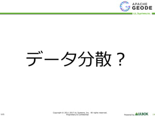 ULS
Copyright © 2011-2017 UL Systems, Inc. All rights reserved.
Proprietary & Confidential Powered by 14
データ分散？
 