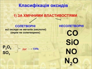 Презентація:Фізичні та хімічні властивості оксидів:взаємодія з водою ...