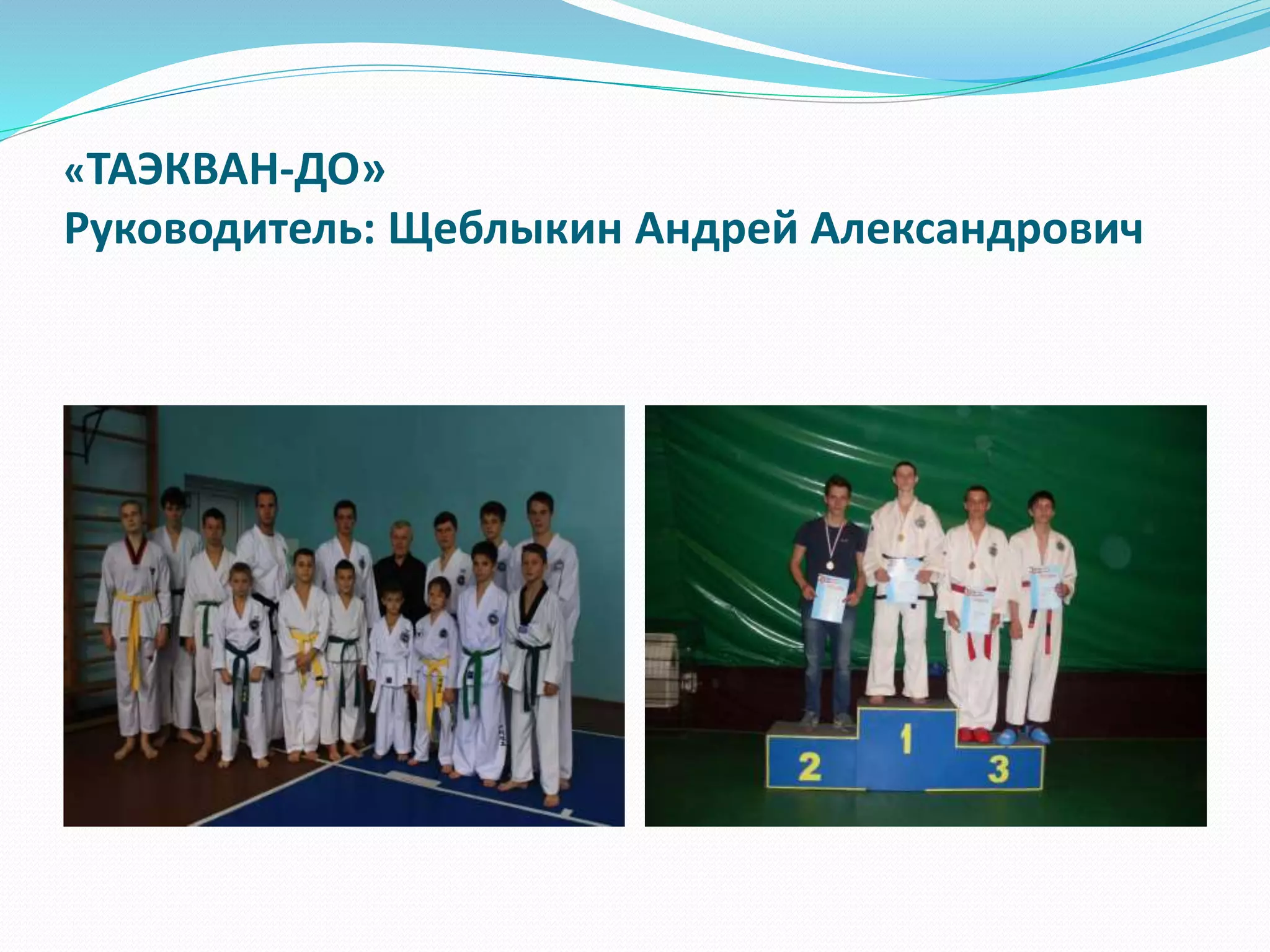 «ТАЭКВАН-ДО»
Руководитель: Щеблыкин Андрей Александрович
 