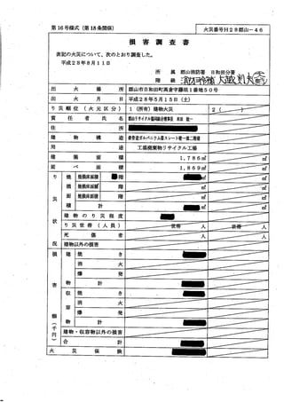 郡山消防署　火災調査報告書