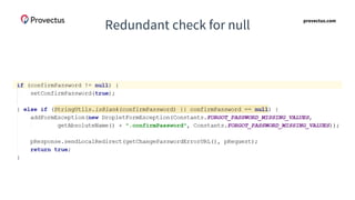 provectus.com
Redundant check for null
 