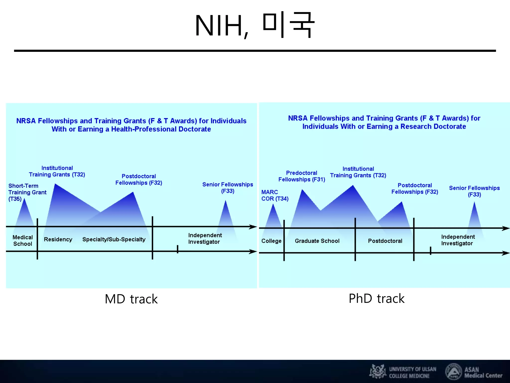 NIH, 미국
MD track PhD track
 