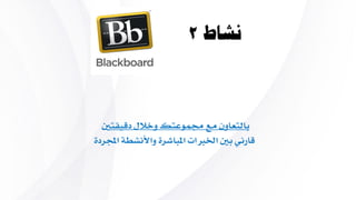 ‫نشاط‬2
‫دقيقتني‬ ‫وخالل‬ ‫جمموعتك‬ ‫مع‬ ‫بالتعاون‬
‫اجملردة‬ ‫واخلربات‬ ‫املباشرة‬ ‫اخلربات‬ ‫بني‬ ‫قارني‬
 