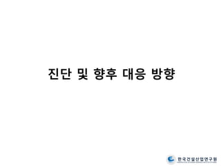 한국건설산업연구원
CONSTRUCTION & ECONOMY RESEARCH INSTITUTE OF KOREA
진단 및 향후 대응 방향
 