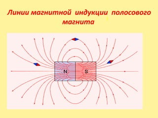 I
Линии магнитной индукции полосового
магнита
 