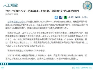 (C) 2017 Carmina Inc.100
人工知能
 