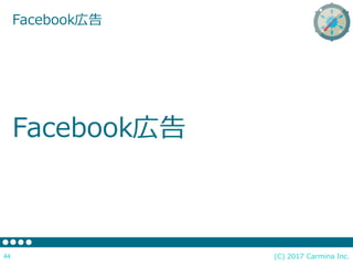 (C) 2017 Carmina Inc.44
Facebook広告
Facebook広告
 