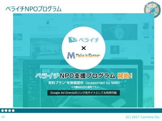 (C) 2017 Carmina Inc.67
ペライチNPOプログラム
 