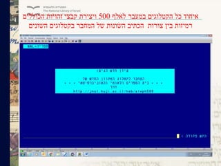 ‫לאלף‬ ‫במעבר‬ ‫הקטלוגים‬ ‫כל‬ ‫איחוד‬500‫הכוללים‬ ‫זהויות‬ ‫קבצי‬ ‫ויצירת‬
‫השונים‬ ‫בקטלוגים‬ ‫המחבר‬ ‫של‬ ‫השונות‬ ‫הכתיב‬ ‫צורות‬ ‫בין‬ ‫רמיזות‬
 