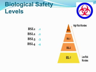 Biological Safety
Levels
.1BSL1
.2BSL2
.3BSL3
.4BSL4
 
