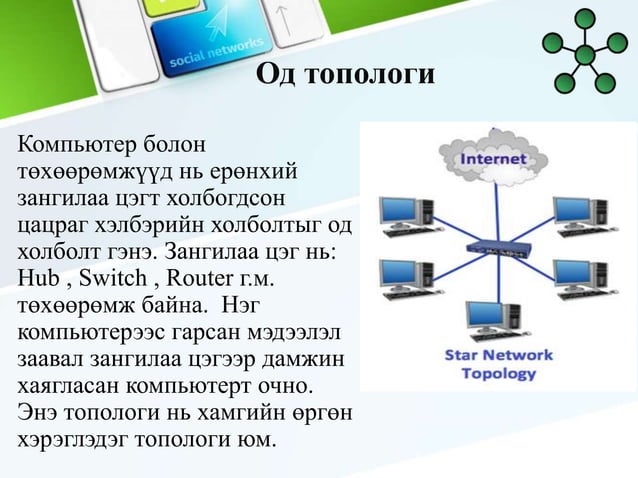дотоод сүлжээний зохион байгуулалт | PPT