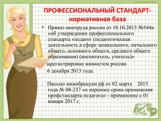 Презентация К Педагогическому Совету Профессиональный Стандарт.