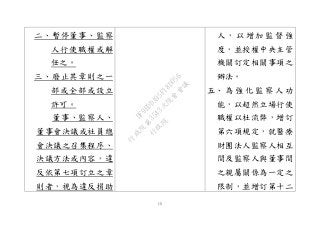 15
二、暫停董事、監察
人行使職權或解
任之。
三、廢止其章則之一
部或全部或設立
許可。
董事、監察人、
董事會決議或社員總
會決議之召集程序、
決議方法或內容，違
反依第七項訂立之章
則者，視為違反捐助
人 ， 以 增 加 監 督 強
度，並授權中央主管
機關訂定相關事項之
辦法。
五、 為 強 化 監 察 人 功
能，以超然立場行使
職權以杜流弊，增訂
第六項規定，就醫療
財團法人監察人相互
間及監察人與董事間
之親屬關係為一定之
限制，並增訂第十二
行
政
院
行
政
院
第
3543次
院
會
會
議
DF9EDDA95F18D056
 
