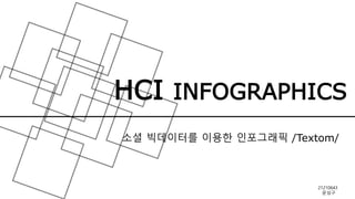 HCI INFOGRAPHICS
소셜 빅데이터를 이용한 인포그래픽 /Textom/
21210643
문성구
 
